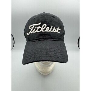 Titleist Black Golf Hat The Tribute Adjustable Ball Cap Embroidered